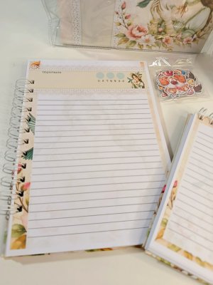 Kit de papelaria Bloquinho A6 + Caderno A5 Presente Criativo