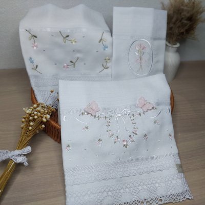 Kit Fraldas de boca floral florzinhas delicadas borboleta 3D