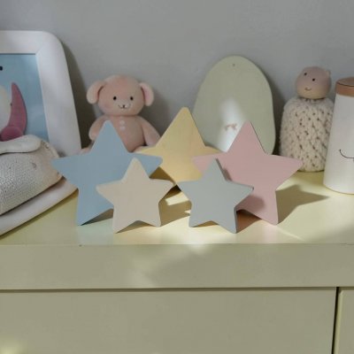 Estrelas de mdf 4 unidades decoração de festa e quarto infantil enfeite de bebê