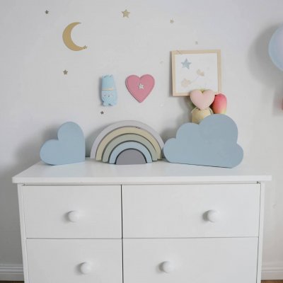 Kit decoração em mdf Arco íris, nuvem e coraçao, enfeite de mdf a