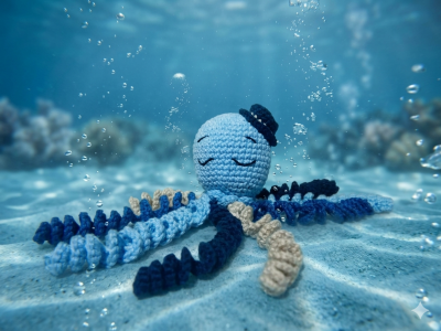 Polvo azul amigurumi/crochê