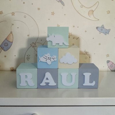 Cubos de mdf decorativos 8x8 / decoração de quarto infantil, fest