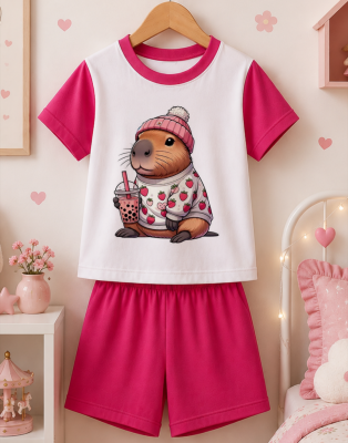 Pijama infantil capivara personalizado de menina