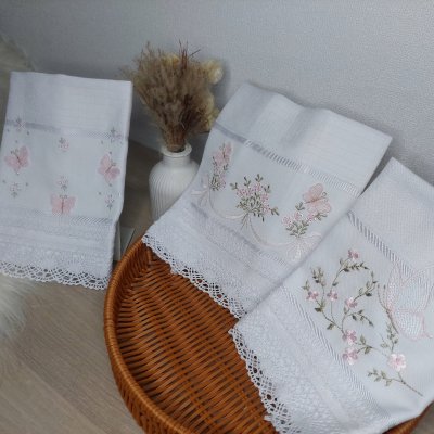 Kit Fraldas de boca floral florzinhas delicadas borboleta 3D