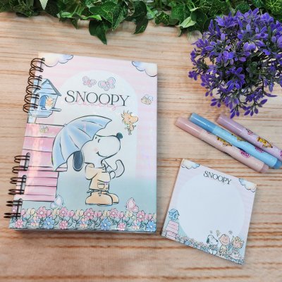Caderno A5 Snoopy Aquarela Personalizado