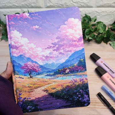 Caderno Sketchbook Jardim Lilac A5 l journal l Desenho l Anotaçõe