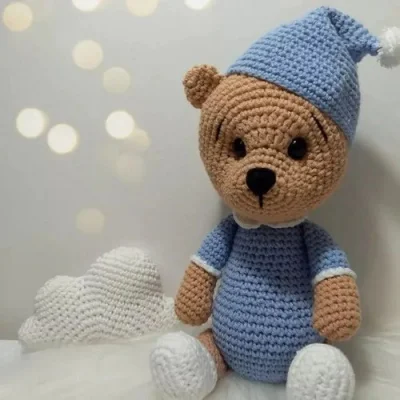Urso Dorminhoco Crochê Amigurumi