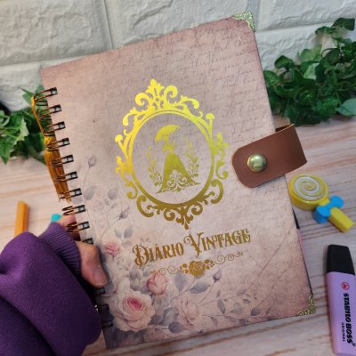 Caderno A5 Diário Vintage Personalizado