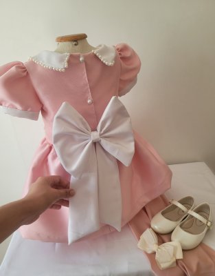 Vestido minnie rosa infantil