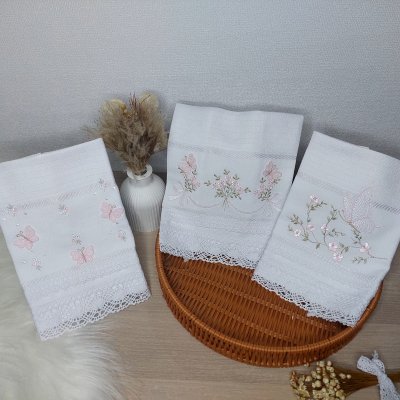 Kit Fraldas de boca floral florzinhas delicadas borboleta 3D