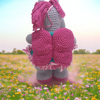 Bubsleta a Potra Borboleta de Crochê Amigurumi - Pronta Entrega
