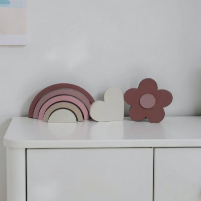 Kit decoração em mdf Arco íris, flor e coraçao enfeite de mdf adorno de quarto infantil decoração de festa mdf