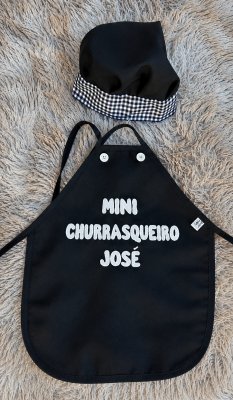 Avental Temático Mini Churrasqueiro / Avental infantil Mini Churr