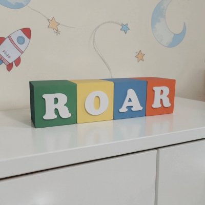 Cubos de mdf decorativos, decoração de quarto infantil, festa infantil adorno de mdf