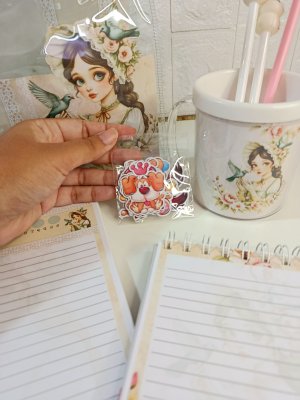Kit de papelaria Bloquinho A6 + Caderno A5 Presente Criativo