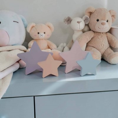 Estrelas de mdf 4 unidades decoração de festa e quarto infantil enfeite de bebê