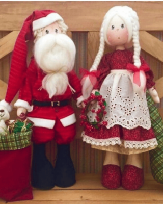 Casal de Papai Noel e Mamãe Noel