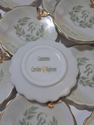 Lembrança casamento joia do dia em porcelana personalizado