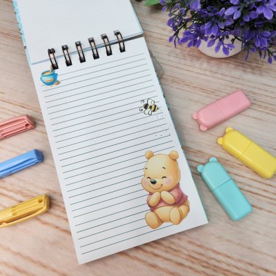 Caderneta Blocao Ursinho Pooh Personalizado