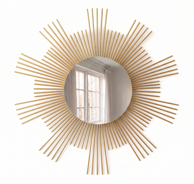 Espelho Decorativo 80cm Sol Artesanal Estilo Boho