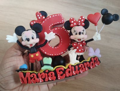 Vela Topo Mickey e Minnie em Biscuit