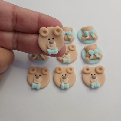 10 Apliques de Açúcar 2cm Ursinhos para decorar brigadeiros