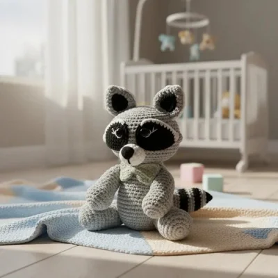 Guaxinim Crochê Amigurumi