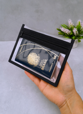 Kit 10 nécessaires plásticas 2 bolsinhos CORES ALEATÓRIAS/Porta p