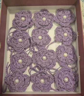 Flores em crochê para aplicação - 10 unidades