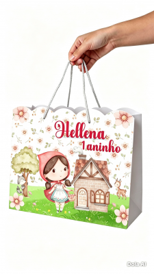 SACOLINHA PERSONALIZADA PARA FESTA CHAPEUZINHO VERMELHO. PEGUE E
