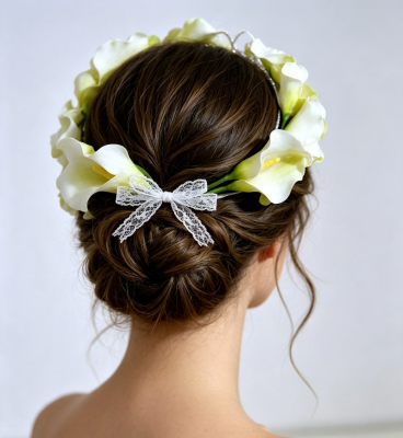 Buque Copo de Leite Minimalista + Tiara + Lapela em EVA Artesanal