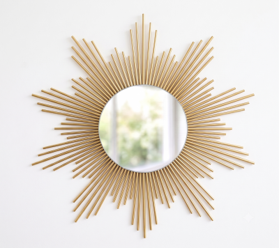 Espelho Sol Boho em Madeira de Bambu Decoração Artesanal 75cm
