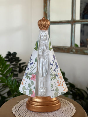 Imagem Nossa Senhora em decoupagem 21cm, com várias estampas!