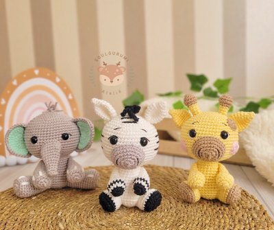 Coleção Trio Safari em Amigurumi