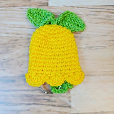 Chaveiro Esconde Chave Tulipa em Crochê: 14,5cm À Pronta Entrega!