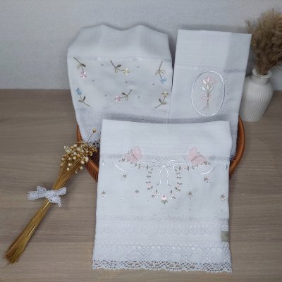 Kit Fraldas de boca floral florzinhas delicadas borboleta 3D