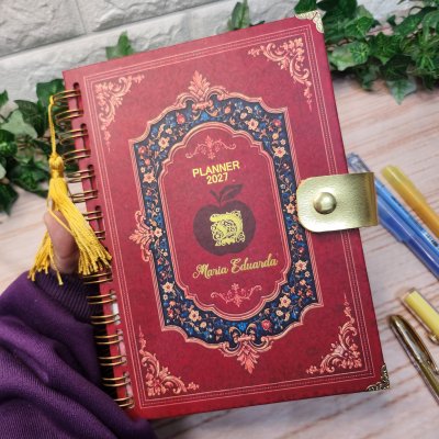 Agenda A5 Planner Maçã Encantada Personalizada