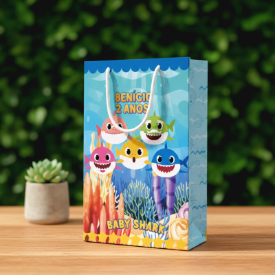 Sacolinha Personalizada Lembrancinha BABY SHARK