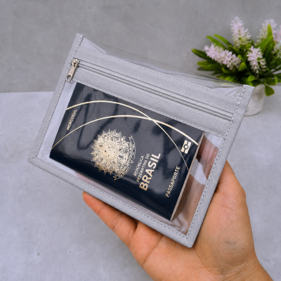 Kit 10 nécessaires plásticas 2 bolsinhos CORES ALEATÓRIAS/Porta p