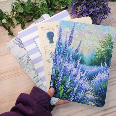 Caderno Midori Lavanda Garden Kit 4 unidades l A5 Midori l Anotações l Desenho