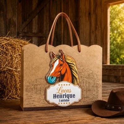 Sacolinha Personalizada Fazendinha com Cavalo