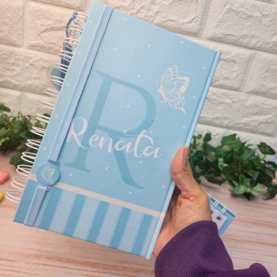 Agenda SLIM Moments Blue Fechamento Especial Personalizada
