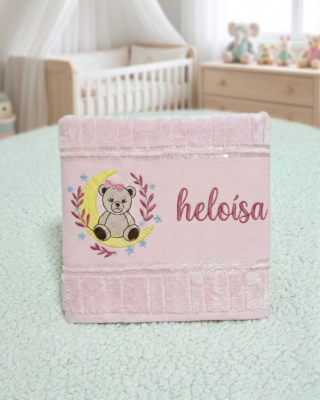 Toalha Personalizado com nome Bordado | ursinha baby | Maternidade