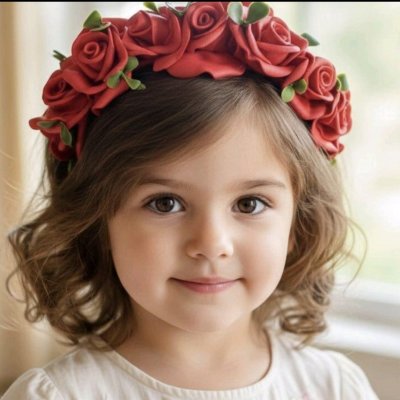Tiara de Cabelo Vermelha de Luxo -artesanal