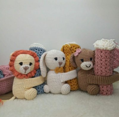 Coleção Apegados Agarradinhos Amigurumi- Pronta Entrega