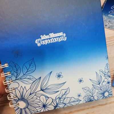 Caderno Devocional Gratidão Azul Personalizado