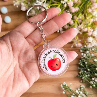 Chaveiro Acrílico Personalizado Dia dos Professores – Lembrancinha com Nome