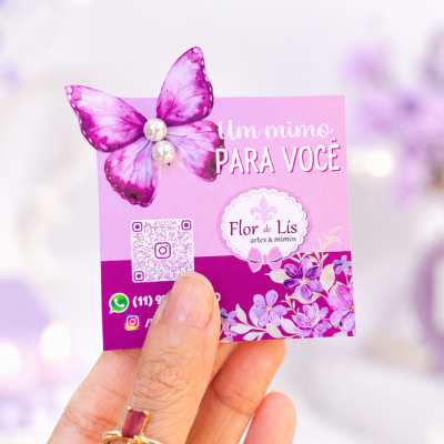Cartela de Brinco Personalizado Mimo para Clientes Borboleta