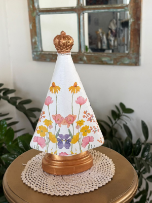 Imagem Nossa Senhora em decoupagem 21cm, com várias estampas!