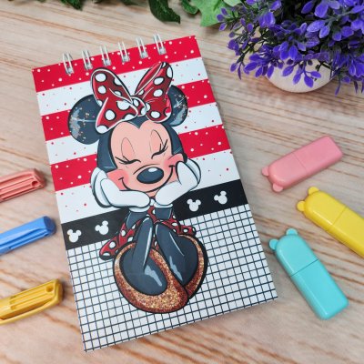 Caderneta Blocao Minnie Aquarela Personalizado